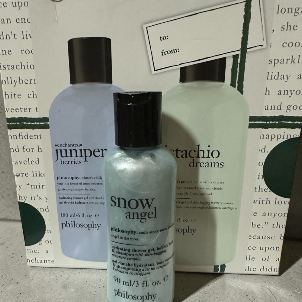 Philosophy Bundle Holiday Duo Juniper Berries/Pistachio dreams + Snow Angel NEW